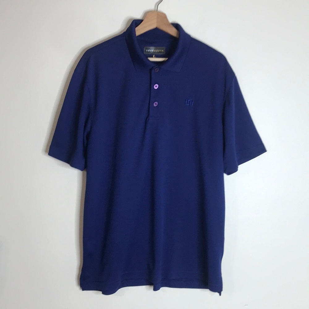 Loudmouth golf mens dark navy blue polo shirt size large